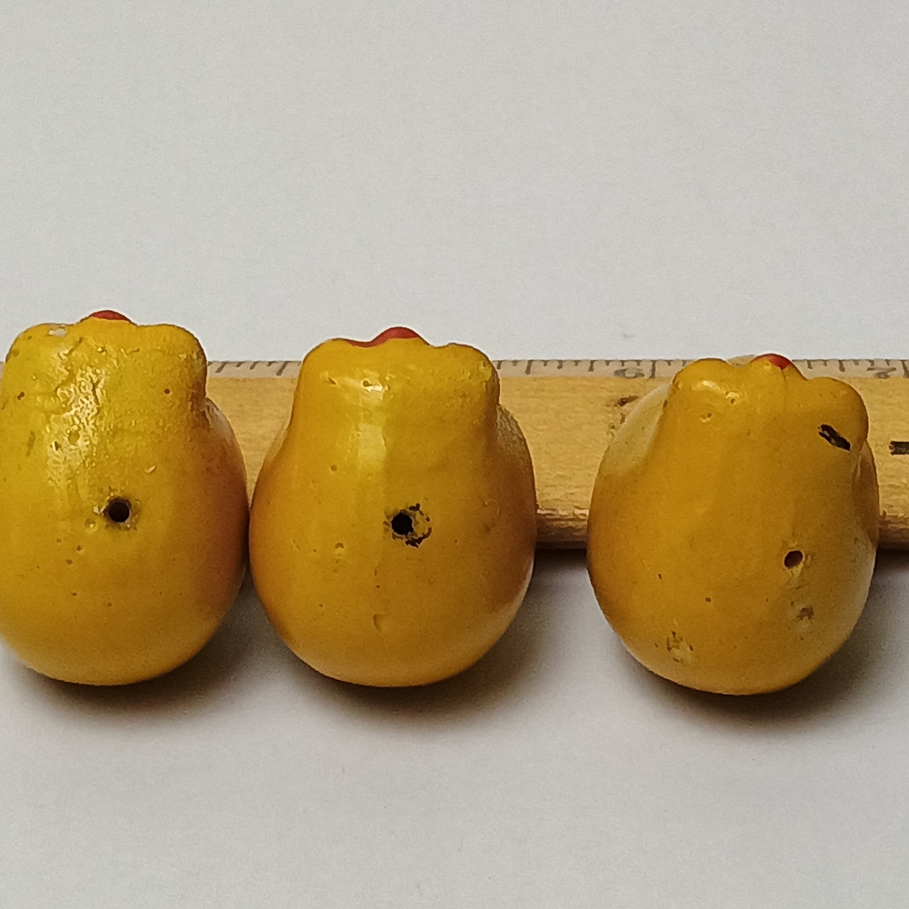 Vintage Tweety Bird Head Beads - Yellow Cartoon Charms (Set of 3) - Picture 5 of 9
